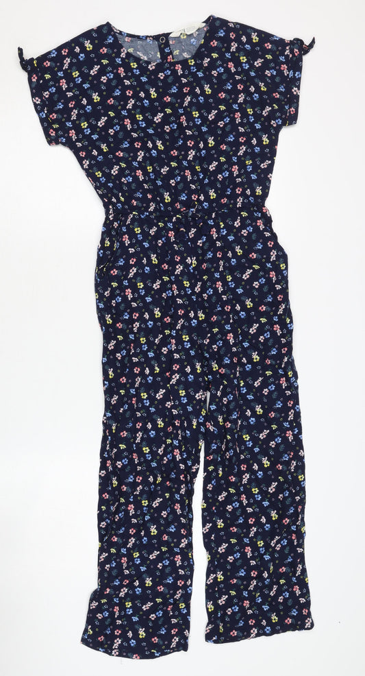H&M Girls Floral Jumpsuit, Multicoloured, Size 9-10 Years