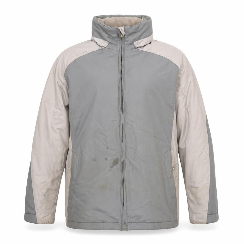 Front view of Decathlon Men's Grey Windbreaker Jacket, size 46