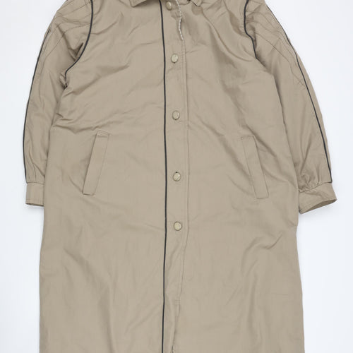 House of Fraser Women's Beige Long Overcoat Size 12