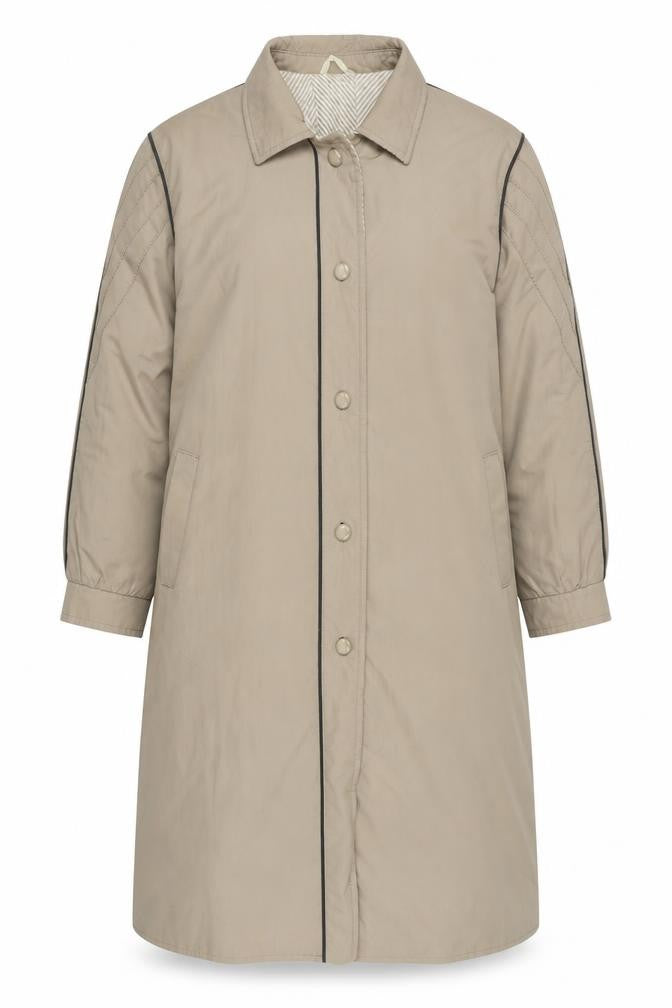 House of Fraser Women's Beige Long Overcoat Size 12