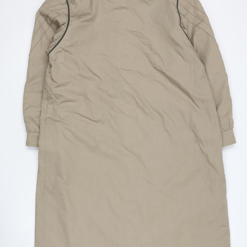 House of Fraser Women's Beige Long Overcoat Size 12