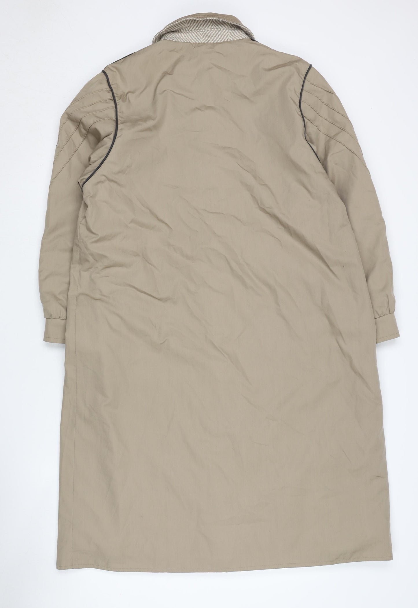 House of Fraser Women's Beige Long Overcoat Size 12