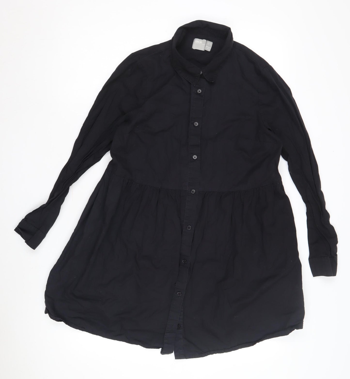 ASOS Women’s Black Collared Button-Up Shirt Size 10