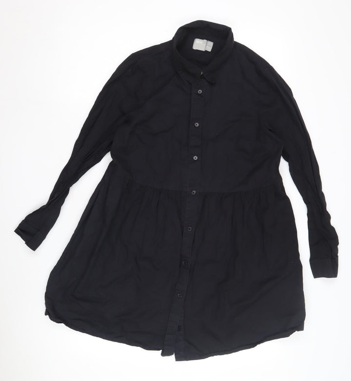 ASOS Women’s Black Collared Button-Up Shirt Size 10