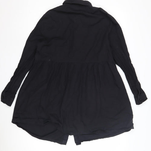 ASOS Women’s Black Collared Button-Up Shirt Size 10