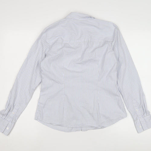 H&M Women's White Striped Button-Up Shirt UK 10