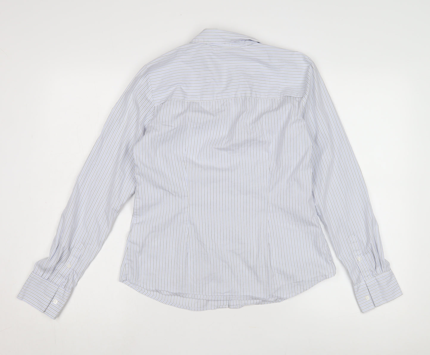 H&M Women's White Striped Button-Up Shirt UK 10