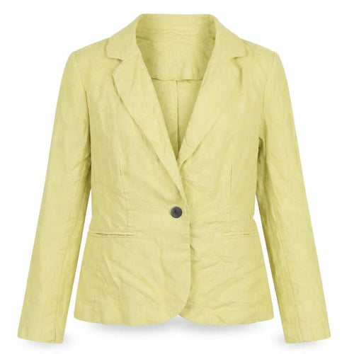 PURE Women's Yellow Blazer UK 8, Linen, Casual Style