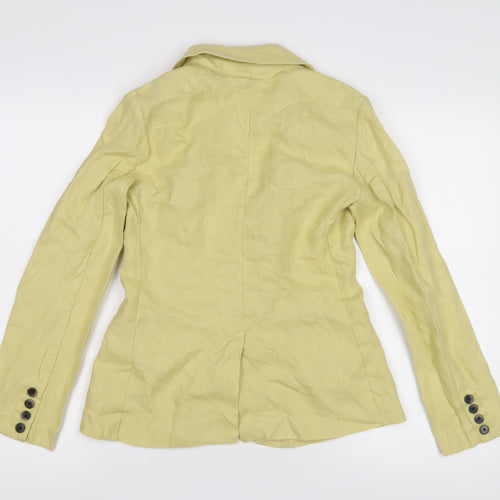 PURE Women's Yellow Blazer UK 8, Linen, Casual Style