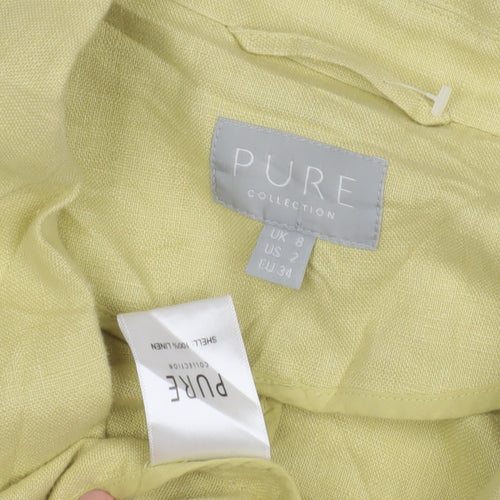 PURE Women's Yellow Blazer UK 8, Linen, Casual Style