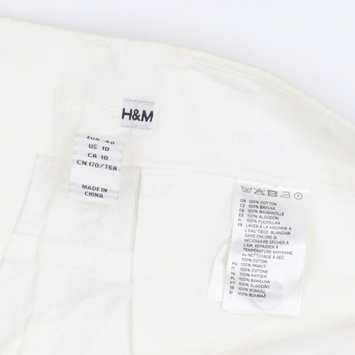 H&M Women's White Trousers Size 12