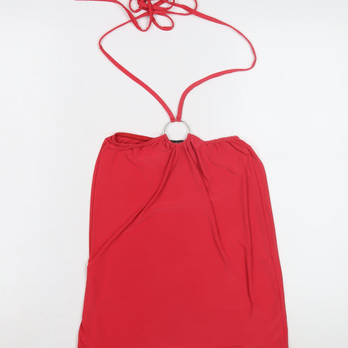 Boohoo Women's Red Halter Top Size 12