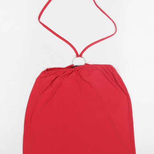 Boohoo Women's Red Halter Top Size 12