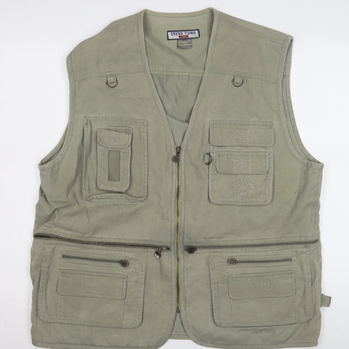 Dress Town Men's 3XL Green Cotton Waistcoat