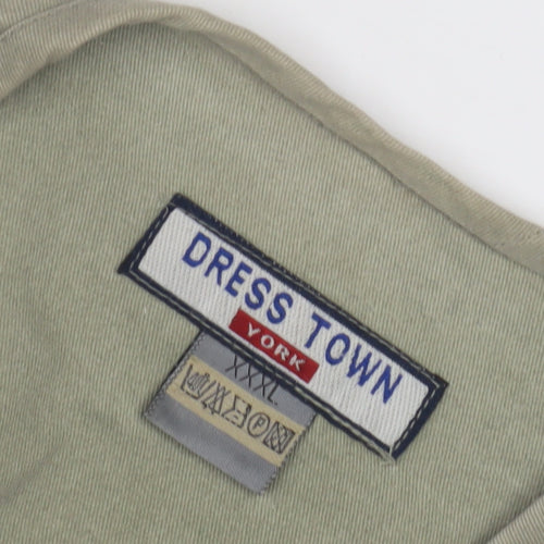 Dress Town Men's 3XL Green Cotton Waistcoat