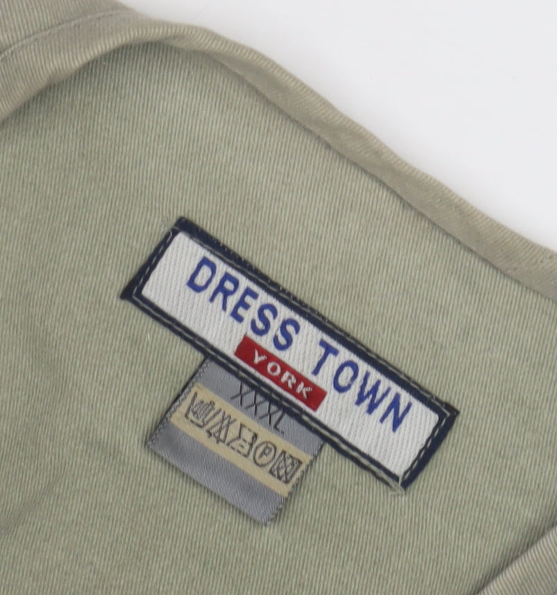 Dress Town Men's 3XL Green Cotton Waistcoat
