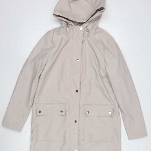 New Look Beige Hooded Rain Coat Women Size 10