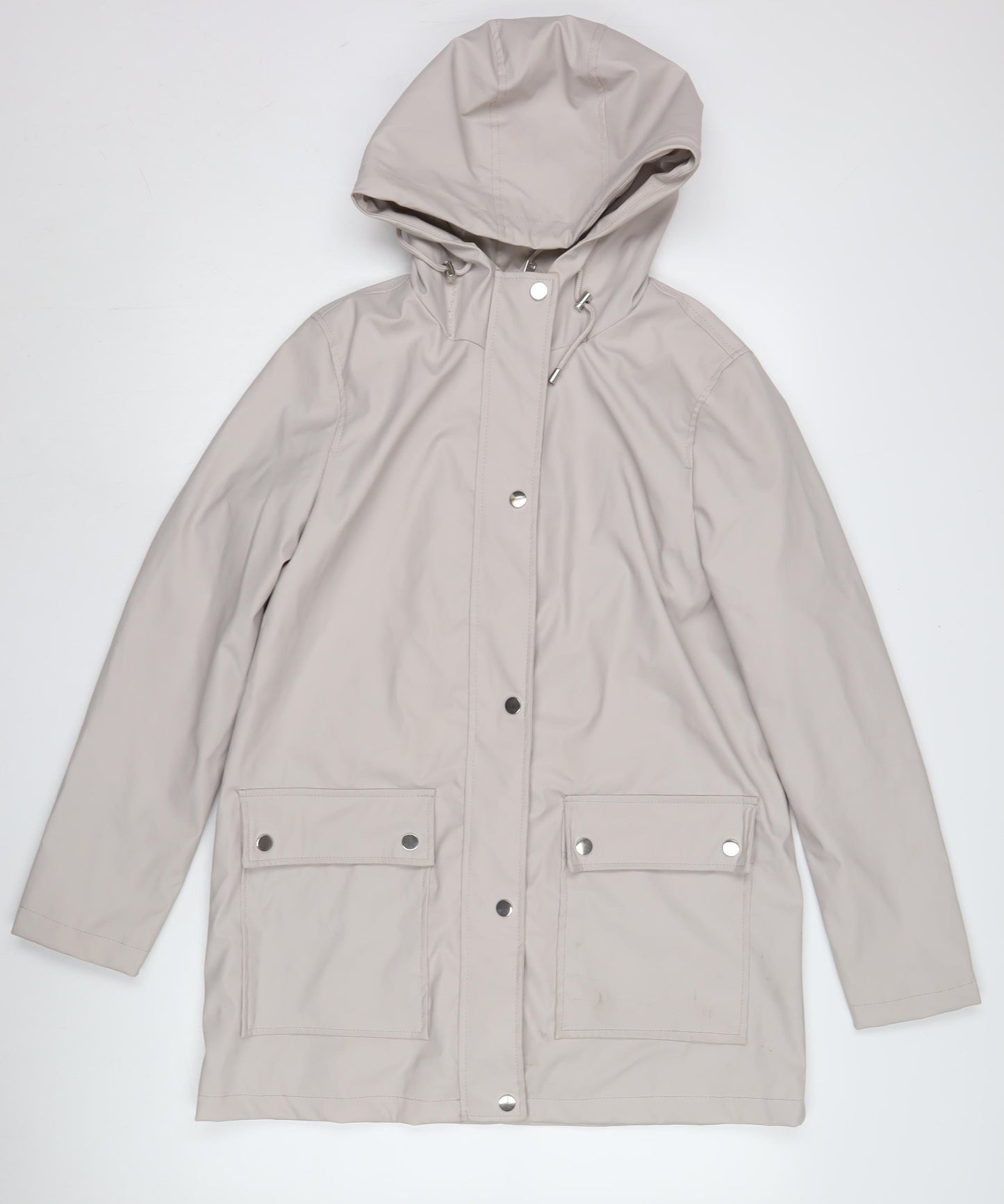 New Look Beige Hooded Rain Coat Women Size 10