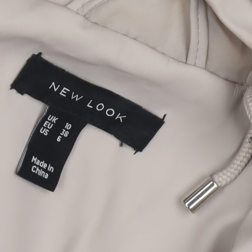 New Look Beige Hooded Rain Coat Women Size 10