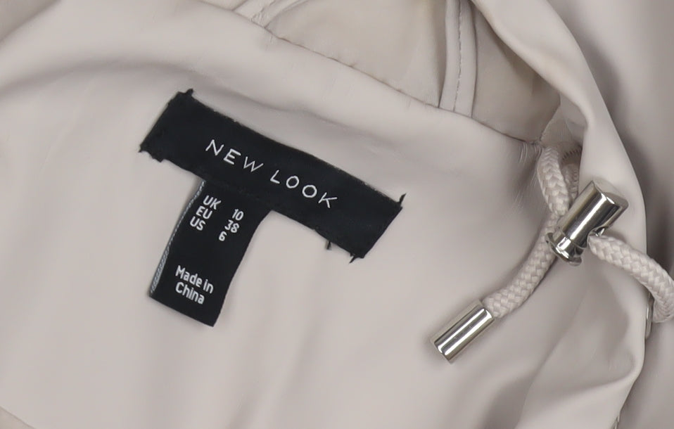 New Look Beige Hooded Rain Coat Women Size 10