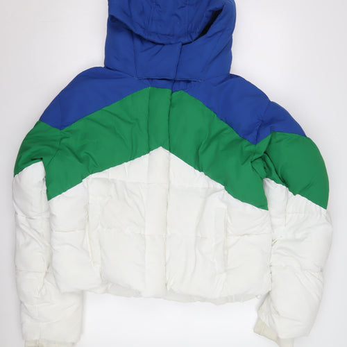 Topshop Women's Colour Block Puffer Jacket Size 14