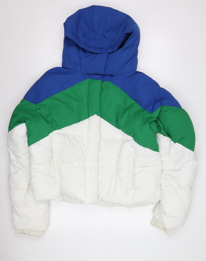 Topshop Women's Colour Block Puffer Jacket Size 14
