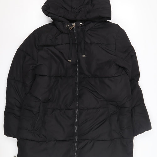 New Look Women's Black Puffer Jacket Size 10