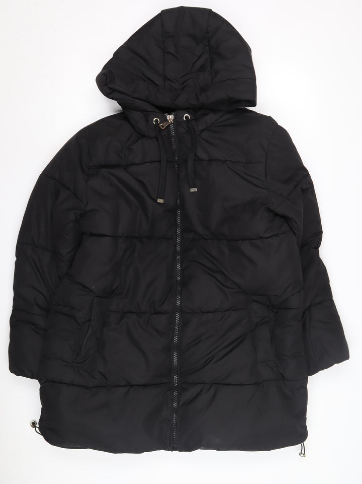 New Look Women's Black Puffer Jacket Size 10
