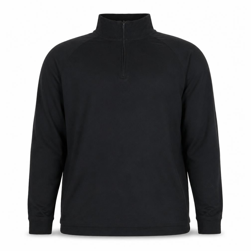 Front view of Trespass Men's Black XL Casual Pullover, High Neck, Long Sleeve