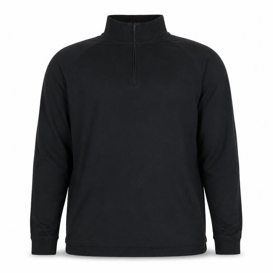 Front view of Trespass Men's Black XL Casual Pullover, High Neck, Long Sleeve