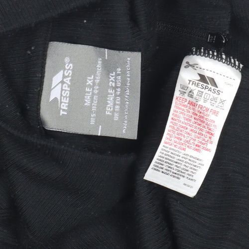 Trespass Men's Black XL Casual Pullover, High Neck, Long Sleeve