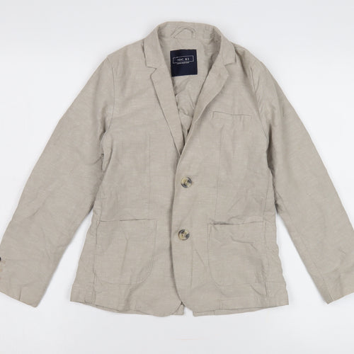 Next Boys Beige Linen Blazer, Size 8 Years Casual Jacket