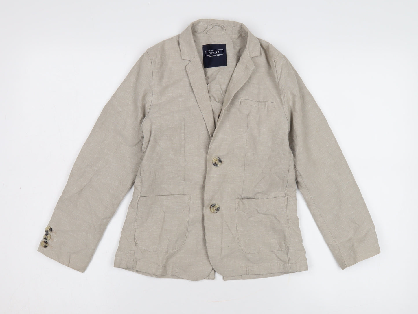 Next Boys Beige Linen Blazer, Size 8 Years Casual Jacket