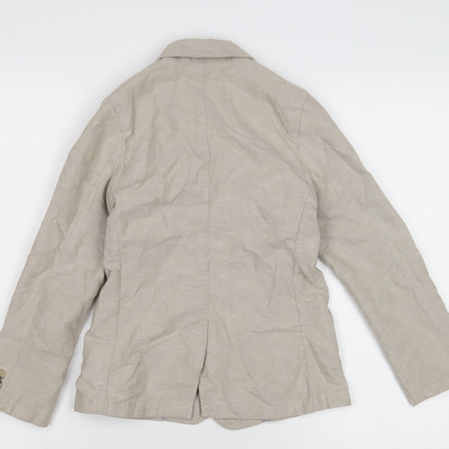 Next Boys Beige Linen Blazer, Size 8 Years Casual Jacket