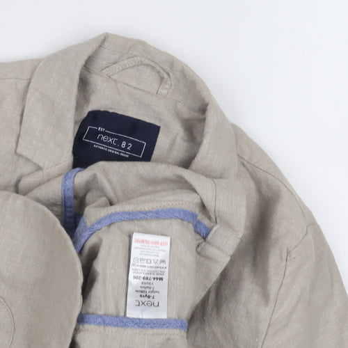 Next Boys Beige Linen Blazer, Size 8 Years Casual Jacket