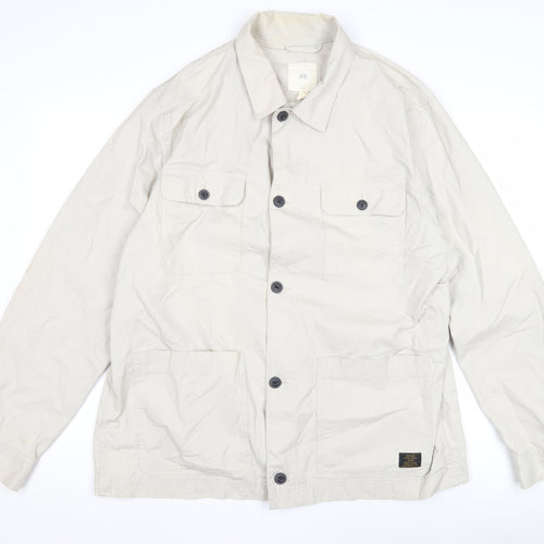 H&M Beige Men’s XL Casual Jacket, Button Style