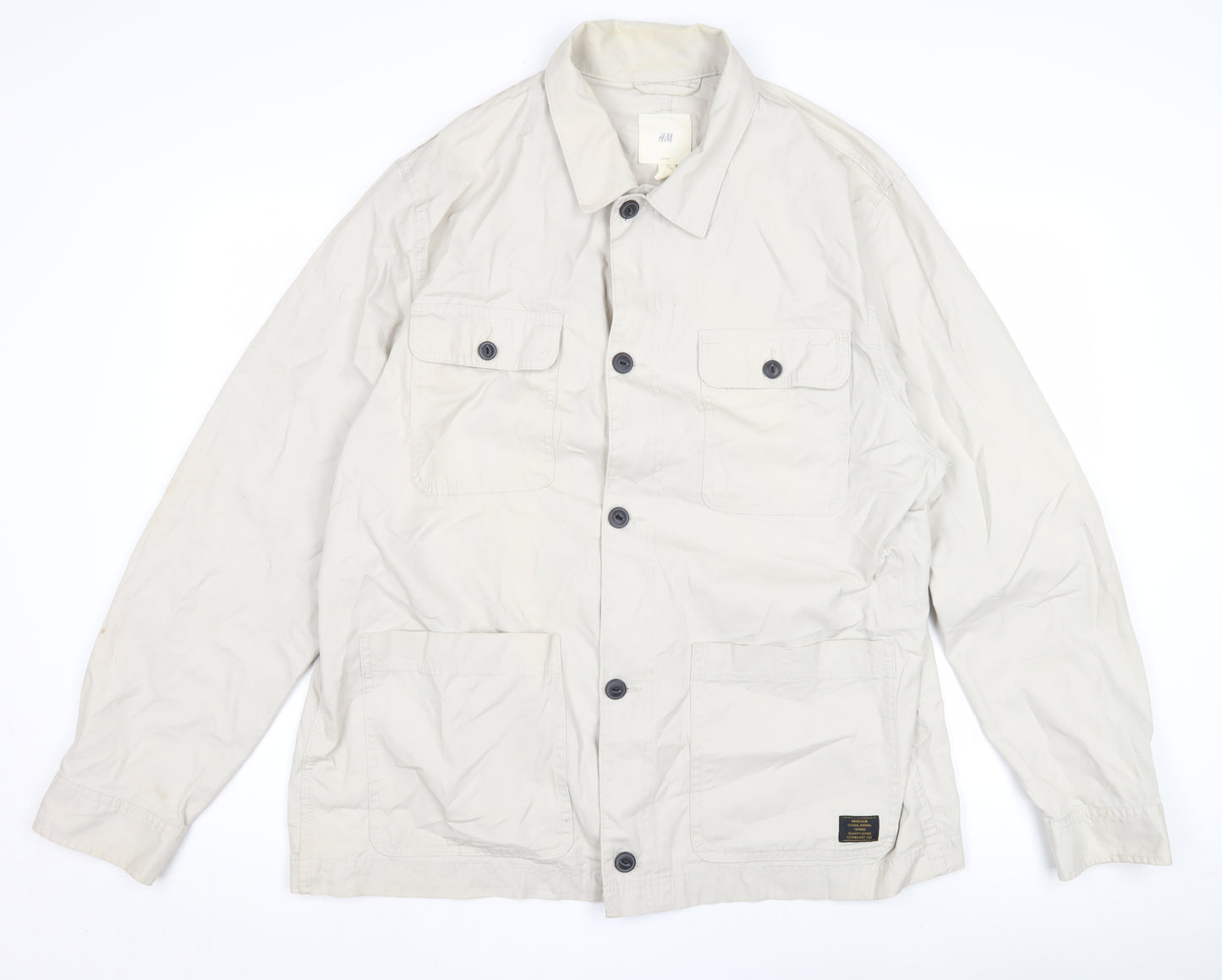 H&M Beige Men’s XL Casual Jacket, Button Style