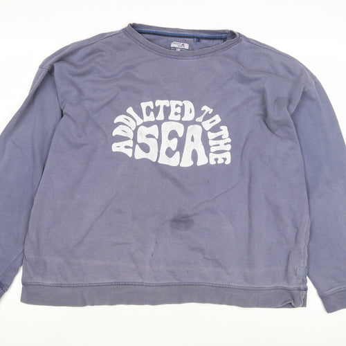 Fat Face Blue Sweatshirt Unisex Adults Size 18 Logo Pullover