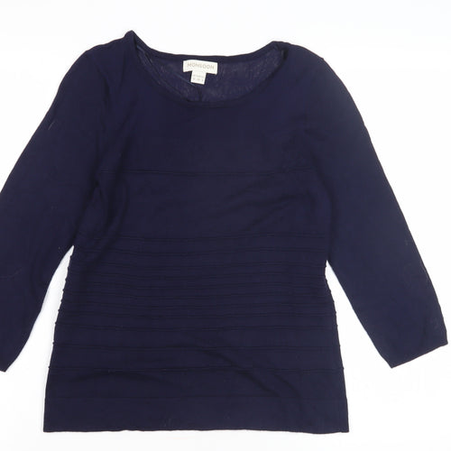 Monsoon Women's Blue 3/4 Sleeve Pullover Jumper Size 10