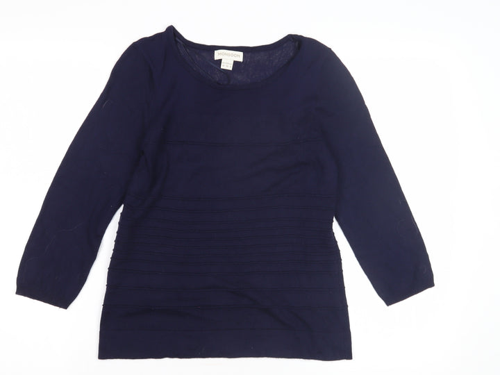 Monsoon Women's Blue 3/4 Sleeve Pullover Jumper Size 10