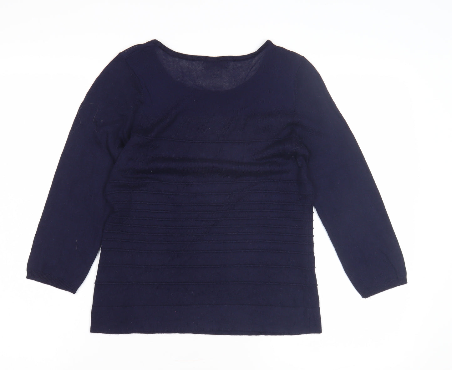 Monsoon Women's Blue 3/4 Sleeve Pullover Jumper Size 10