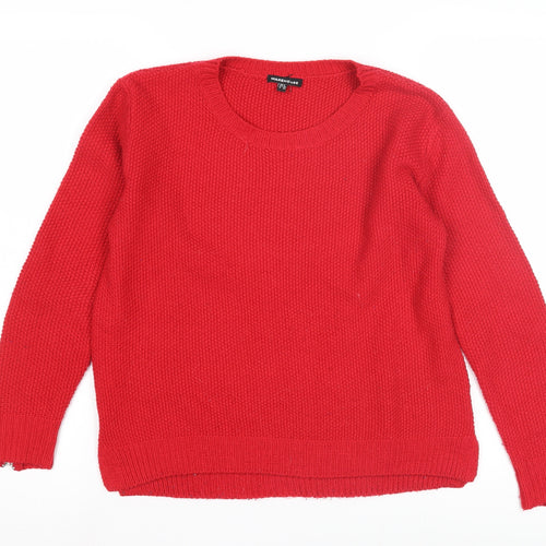 Warehouse Women's Red Crew Neck Pullover Jumper Size 8