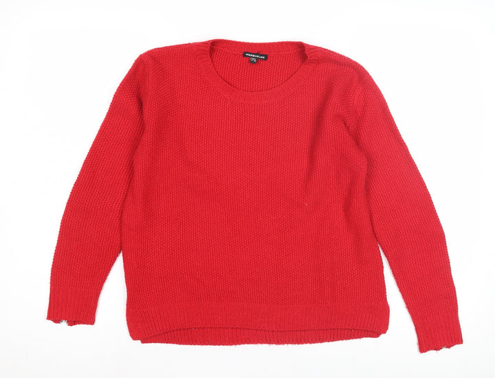 Warehouse Women's Red Crew Neck Pullover Jumper Size 8