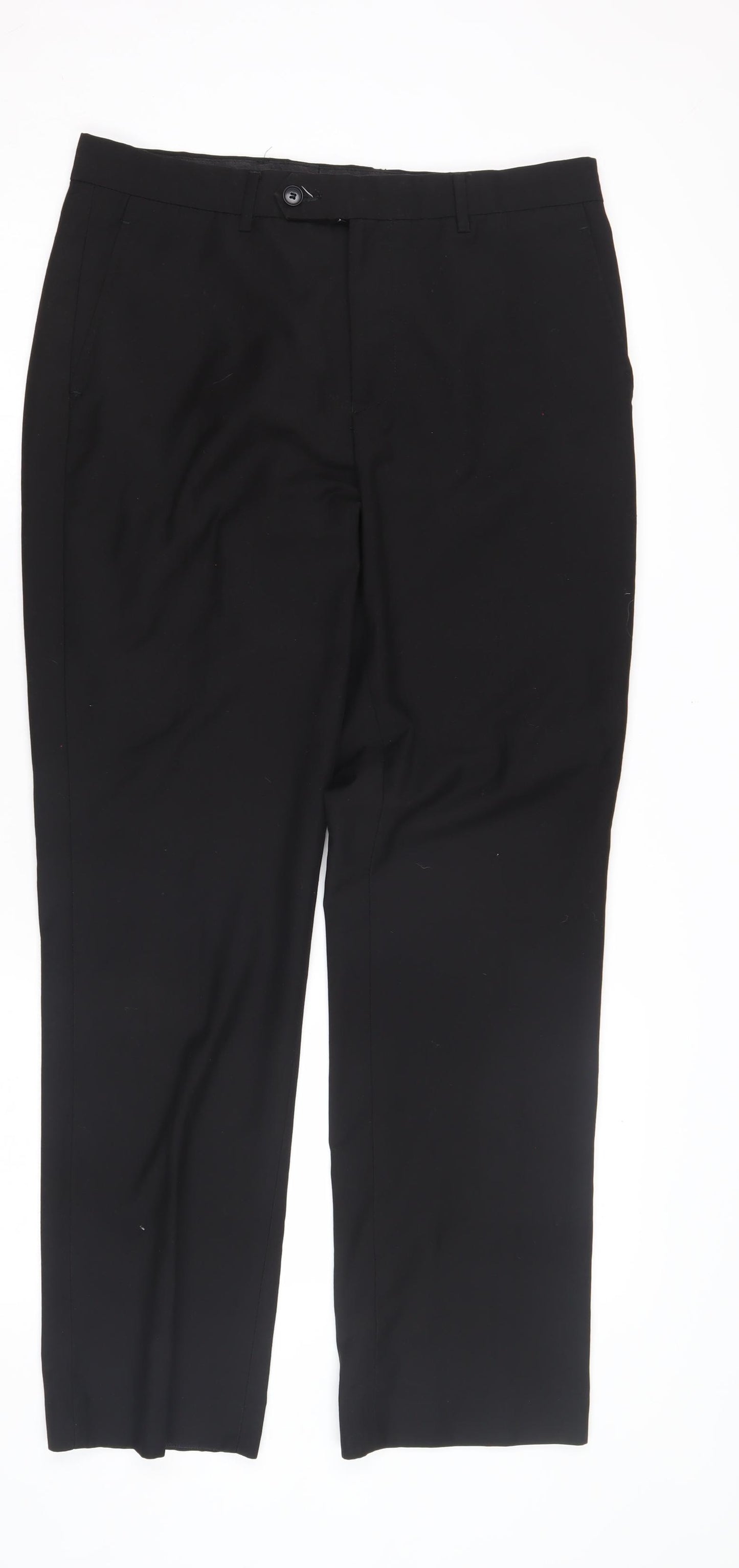 Butler & Webb Men's Black Straight Trousers, Size 32