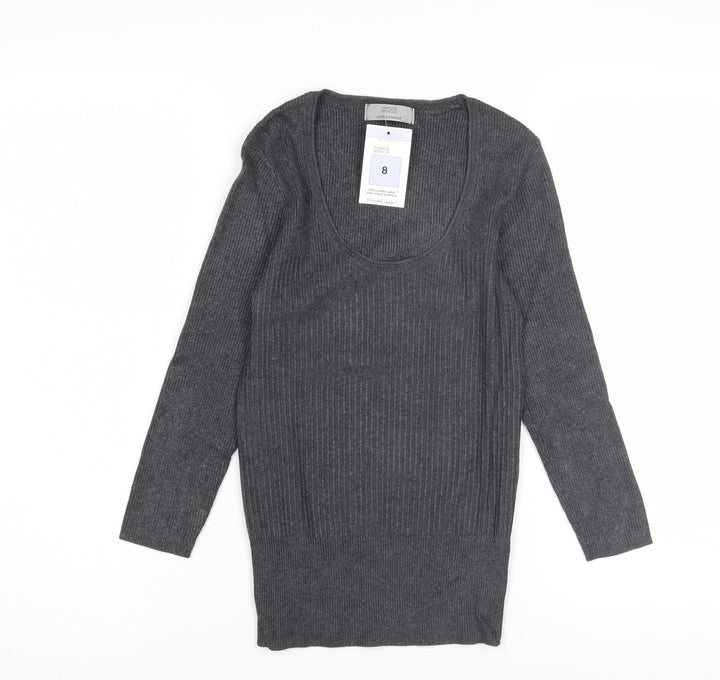 Marks and Spencer Women's Grey Pullover Jumper Size 8