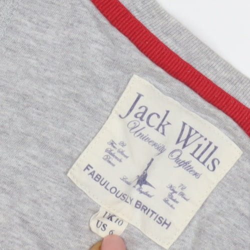 Jack Wills Women's Grey Long Sleeve Slim T-Shirt