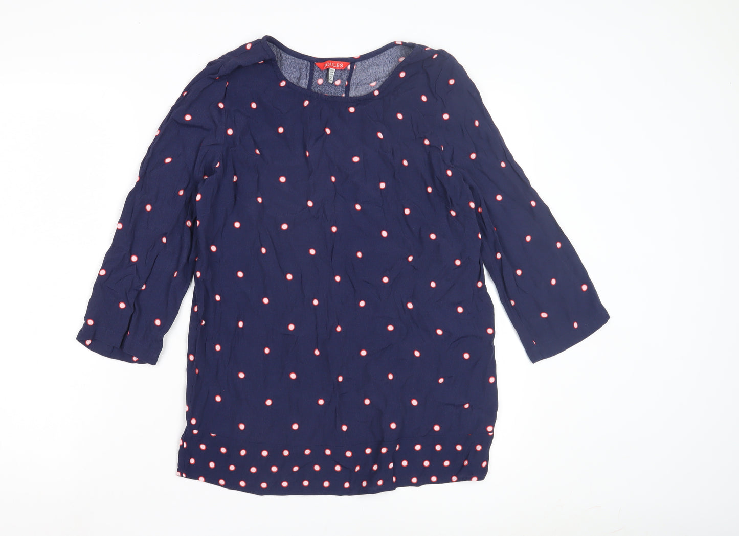 Joules Women's Blue Polka Dot Blouse Size 12