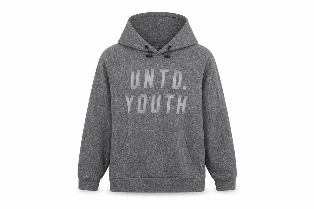 Front view of Jack & Jones Men's Grey Pullover Hoodie L