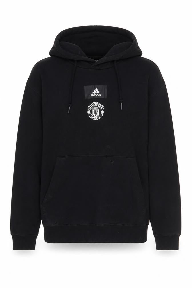 Front view of Adidas Men's Black L Pullover Hoodie Football