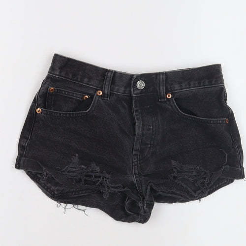 ASOS Design Women's Black Denim Hot Pants, Size 6